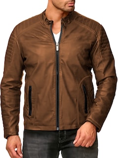 Foto 1 | Foto 1 | Chamarra Shendy Vendy Chaqueta Vinipiel Tipo Biker Chocolate para Hombre