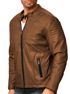 Foto 2 | Foto 2 | Chamarra Shendy Vendy Chaqueta Vinipiel Tipo Biker Chocolate para Hombre