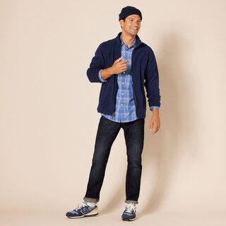Foto 4 | Foto 4 | Chaqueta Polar Amazon Essentials Con Cierre Completo Para Hombre, Azul Marino Xl - Venta Internacional.