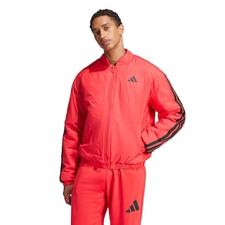 Foto 2 | Foto 2 | Chamarra Bómber Térmica Essentials 3 Franjas Adidas Rojo Hombre