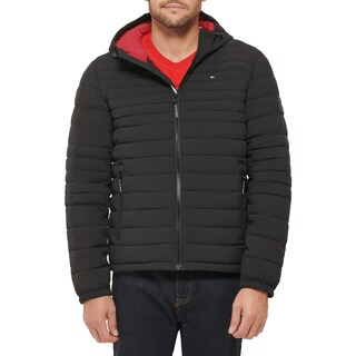 Foto 1 | Foto 1 | Chaqueta Tommy Hilfiger De Poliéster Elástico Con Capucha, Plegable, Para Hombre, Negra - Venta Internacional.