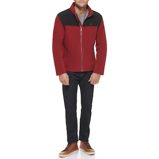 Foto 1 | Foto 1 | Chaqueta Tommy Hilfiger Classic De Forro Polar Para Hombre, Color Negro Y Rojo - Venta Internacional.