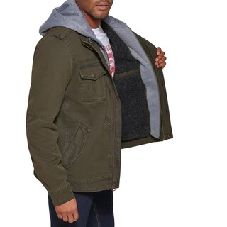 Foto 4 | Foto 4 | Chaqueta Levi's De Algodón Lavado Militar Con Capucha Extraíble Para Hombre - Venta Internacional.
