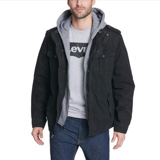 Foto 2 | Foto 2 | Chaqueta Levi's De Algodón Lavado Militar Con Capucha Extraíble Para Hombre - Venta Internacional.