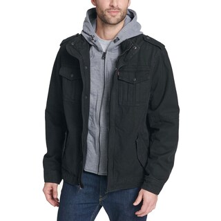 Foto 1 | Foto 1 | Chaqueta Levi's De Algodón Lavado Militar Con Capucha Extraíble, Color Negro - Venta Internacional.