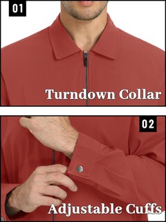 Foto 5 | Foto 5 | Chaqueta Tacvasen Ligera Primavera Con Cremallera Completa A Prueba De Viento Naranja - Venta Internacional