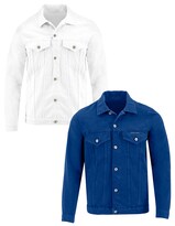 Set De 2 Chamarras Indicum Denim Básicas Indigo, Blanco Hombre