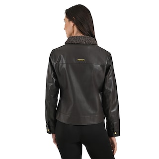 Foto 2 | Foto 2 | Chamarra Con Borrega En Cuello Marca Nine West Para Mujer En Color Cafè Oscuro.