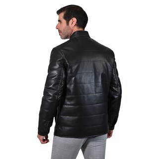 Foto 2 | Foto 2 | Chamarra De Hombre Perry Ellis En Cuero Sintético Negro.
