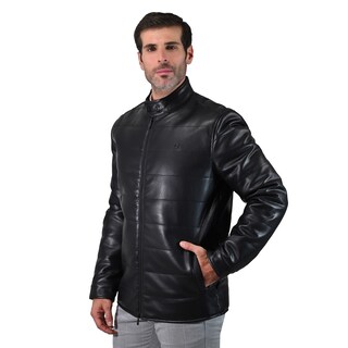 Foto 3 | Foto 3 | Chamarra De Hombre Perry Ellis En Cuero Sintético Negro.