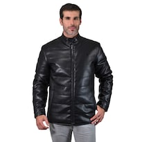 Chamarra De Hombre Perry Ellis En Cuero Sintético Negro.