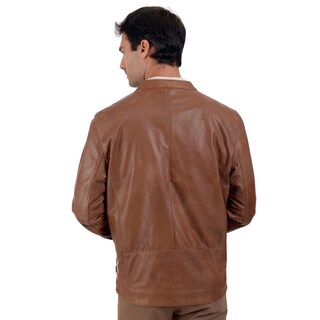 Foto 5 | Foto 5 | Chamarra De Piel En Color Café Para Caballero, Marca Perry Ellis.