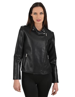 Foto 2 | Foto 2 | Chamarra Biker Nine West Para Dama En Piel Sintética Color Negra.