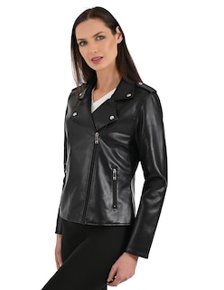 Foto 4 | Foto 4 | Chamarra Biker Nine West Para Dama En Piel Sintética Color Negra.
