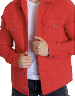Foto 8 | Foto 8 | Chamarra De Mezclilla Indicum Denim Rojo Hombre