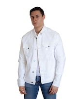 Chamarra De Mezclilla Indicum Denim Blanco Hombre