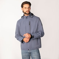 Chamarra Greenlander Impermeable Azul Claro  Casual Con Capucha Y Bolsillos Internos  Cierre Frontal Ajuste Moderno Para Hombre