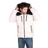 Chamarra Greenlander Acolchada Premium Con Gorro Color Beige Para Hombre