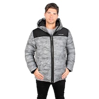 Chamarra Greenlander Con Gorro Acolchada Color Gris Camuflajeado Para Hombre