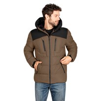 Chamarra Greenlander Acolchada Premium Con Gorro Color Kakhi Para Hombre