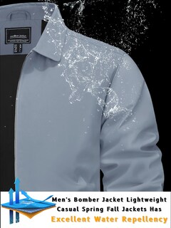 Foto 2 | Foto 2 | Chaqueta Tacvasen Lightweight Windbreak Fall Para Hombre, Color Gris Claro - Venta Internacional.