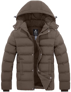 Foto 1 | Foto 1 | Ropa De Abrigo Aislante Para Hombre Coat Wantdo, Gruesa Y Acolchada, Color Marrón - Venta Internacional.