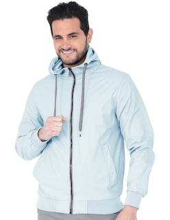 Foto 1 | Foto 1 | Chamarra Hombre Casual Premium Lisa Con Gorro Azul Cielo Roosevelt C374