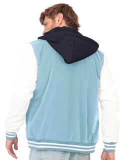 Foto 4 | Foto 4 | Chamarra Casual Deportiva Capucha Caballero Azul Celeste Roosevelt A236