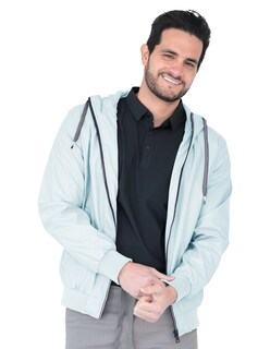 Foto 2 | Foto 2 | Chamarra Hombre Casual Premium Lisa Con Gorro Azul Cielo Roosevelt C374