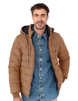 Chamarra Reversible Caballero Capitonada Gorro Desmontable