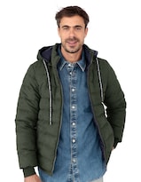 Chamarra Reversible Caballero Capitonada Gorro Desmontable