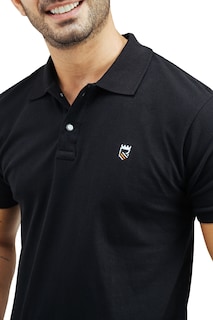 Foto 2 | Foto 2 | Playera Tipo Polo Rams Cottons Modelo Roger Negro Corte Slim Fit para Hombre