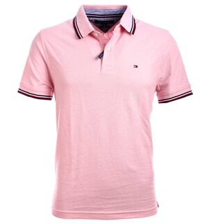 Foto 1 | Foto 1 | Polo Tommy Hilfiger Rosa con Cuello a Rayas para Hombre - Venta Internacional