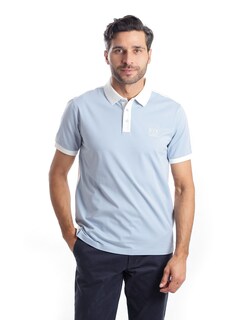 Foto 1 | Foto 1 | Playera Polo Hombre Kenneth Cole Kcpv25pol17 Azul Blanco Casual Algodón