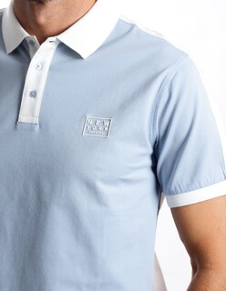 Foto 3 | Foto 3 | Playera Polo Hombre Kenneth Cole Kcpv25pol17 Azul Blanco Casual Algodón