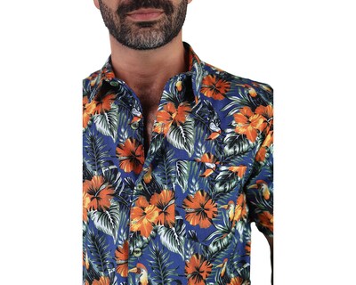 Foto 4 | Foto 4 | Camisa Estilo Hawaiano De Manga Corta Marca Rams Cottons Modelo Bali Con Estampado De Flores