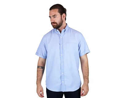 Foto 1 | Foto 1 | Camisa Para Caballero De Manga Corta Marca Rams Cottons Modelo Oxford Color Azul De Corte Regular