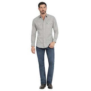 Foto 4 | Foto 4 | Camisa Vaquera Hombre Wrangler Slim Fit Manga Larga 433 Beige