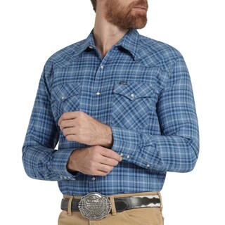 Foto 5 | Foto 5 | Camisa Vaquera Hombre Wrangler Regular Fit Manga Larga 299 Azul