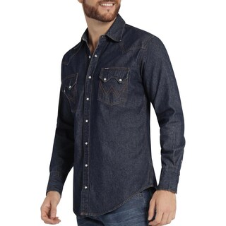Foto 5 | Foto 5 | Camisa Vaquera Hombre Wrangler Regular Fit Manga Larga 929 Azul