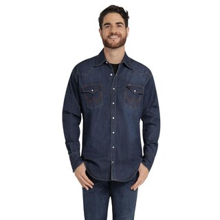 Foto 1 | Foto 1 | Camisa Vaquera Hombre Wrangler Regular Fit Manga Larga 376 Azul