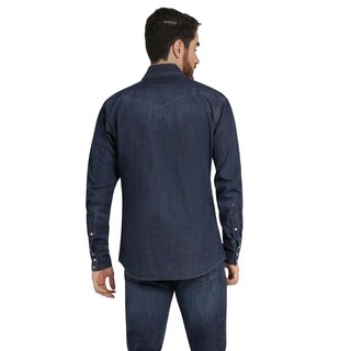 Foto 3 | Foto 3 | Camisa Vaquera Hombre Wrangler Regular Fit Manga Larga 376 Azul