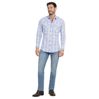 Foto 4 | Foto 4 | Camisa Vaquera Hombre Wrangler Slim Fit Manga Larga 447 Azul Cielo