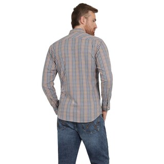 Foto 3 | Foto 3 | Camisa Vaquera Hombre Wrangler Slim Fit Manga Larga 432 Cafe