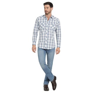 Foto 4 | Foto 4 | Camisa Vaquera Hombre Wrangler Slim Fit Manga Larga 434 Azul