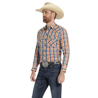 Foto 2 | Foto 2 | Camisa Vaquera Hombre Wrangler Slim Fit Manga Larga 450 Naranja