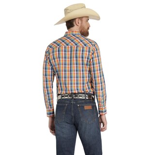 Foto 3 | Foto 3 | Camisa Vaquera Hombre Wrangler Slim Fit Manga Larga 450 Naranja