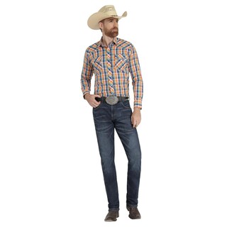 Foto 4 | Foto 4 | Camisa Vaquera Hombre Wrangler Slim Fit Manga Larga 450 Naranja