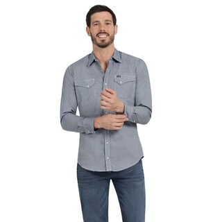 Foto 1 | Foto 1 | Camisa Vaquera Hombre Wrangler Slim Fit Manga Larga 435 Azul Marino