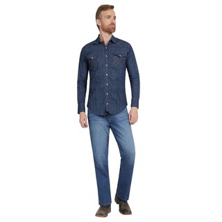 Foto 4 | Foto 4 | Camisa Vaquera Hombre Wrangler Regular Fit Manga Larga 375 Azul